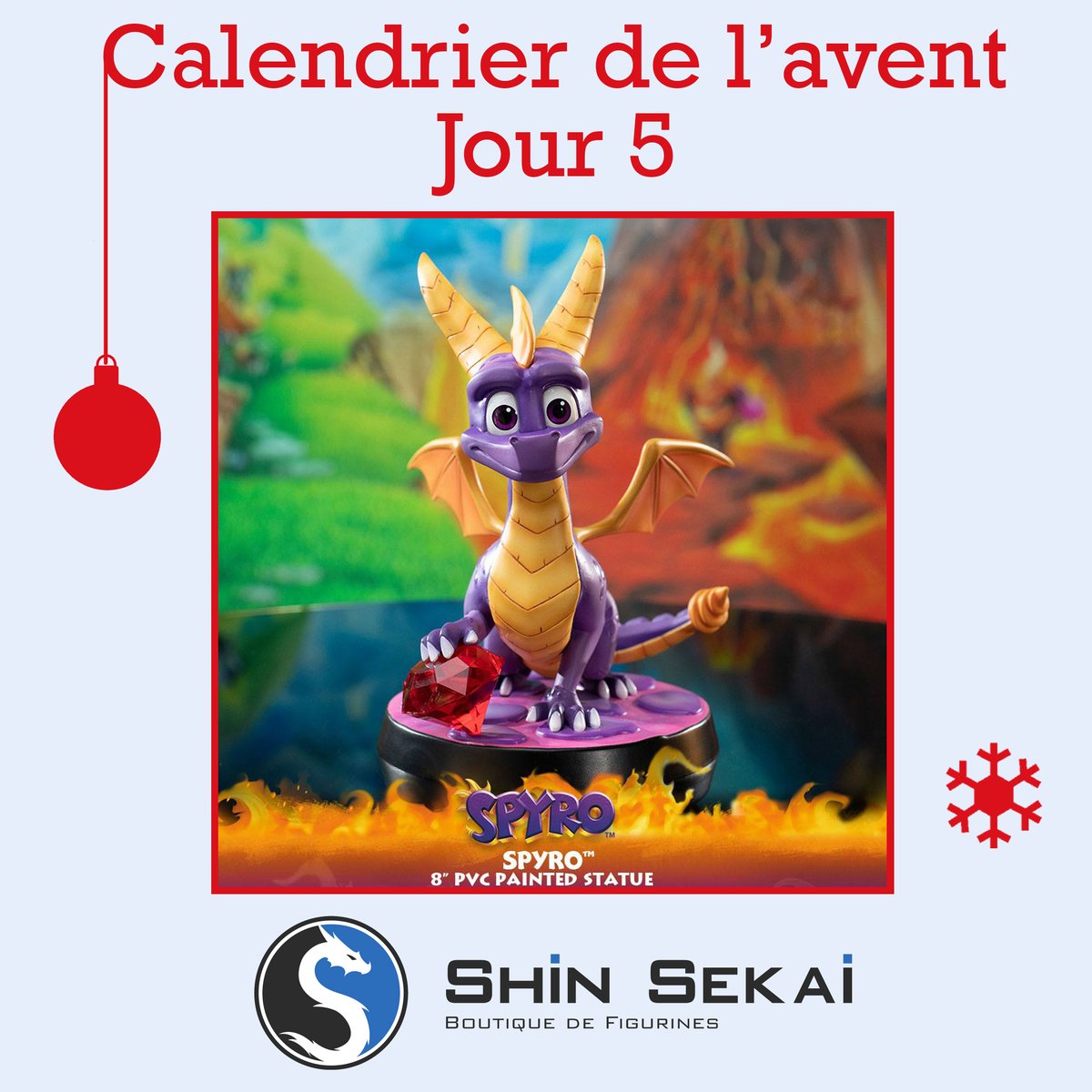 shinsekaifr's tweet photo. Pour le jour 5 c'est le mignon #Spyro qui vous a fait fondre avec cette belle figurine éditée par #First4Figure. ☺️
Si vous n'avez pas encore succombé à ses 22 centimètres c'est ici que ça se passe. 😅 https://t.co/u6jDGI5Nxf
#ShinSekai #CalendrierdelAvent #XmasIsComing https://t.co/aHTjW9HtHY