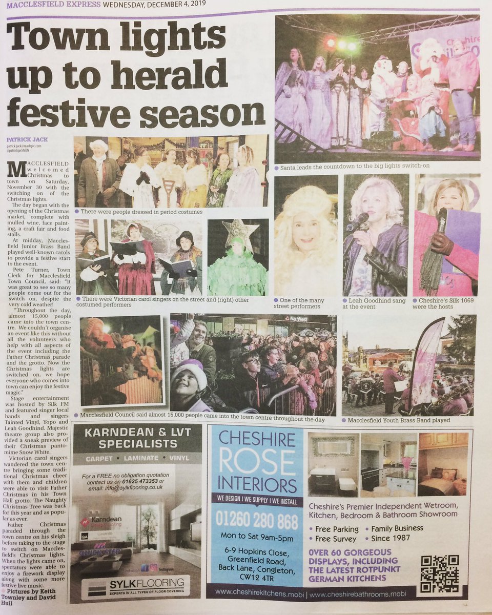 susan_hanks's tweet photo. Lovely to be in the #macclesfieldExpress this week with a wonderful write up about the #ChristmasLightSwitchOn #Cheshire #macclesfield #eventhost #presenter 🌟 https://t.co/lsZ3XSHVbR