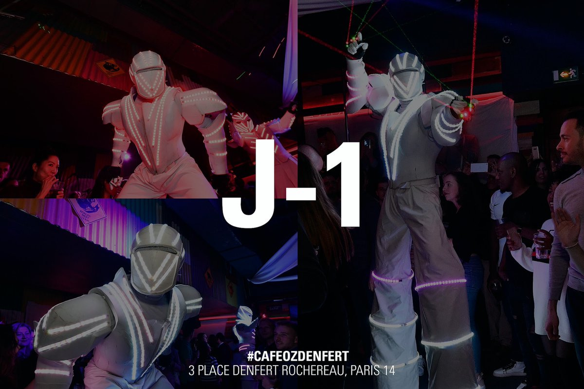 [ SOIRÉE ABSOLUE ] J-1 💥 Des robots LED seront là pour vous ambiancer toute la nuit !! On vous prépare une soirée de dingue !
#absolue #soiréeblanche #dresscodewhite – à Café Oz Denfert.