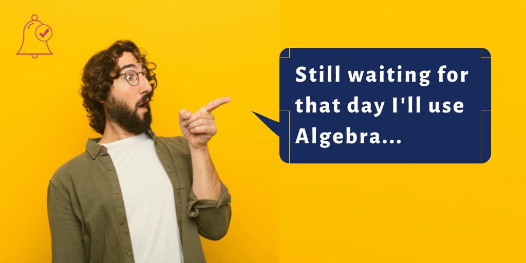 The_School_Bell's tweet photo. Have you ever wondered if you will ever use math after graduation?
The truth is that math trained your brain to solve problems.
Actually, we use it every day to figure out our everyday routine tasks, but it's funnier than the school, right?
#mathisfun #mathjokes #AlgebraFun https://t.co/tNykNBTZ93