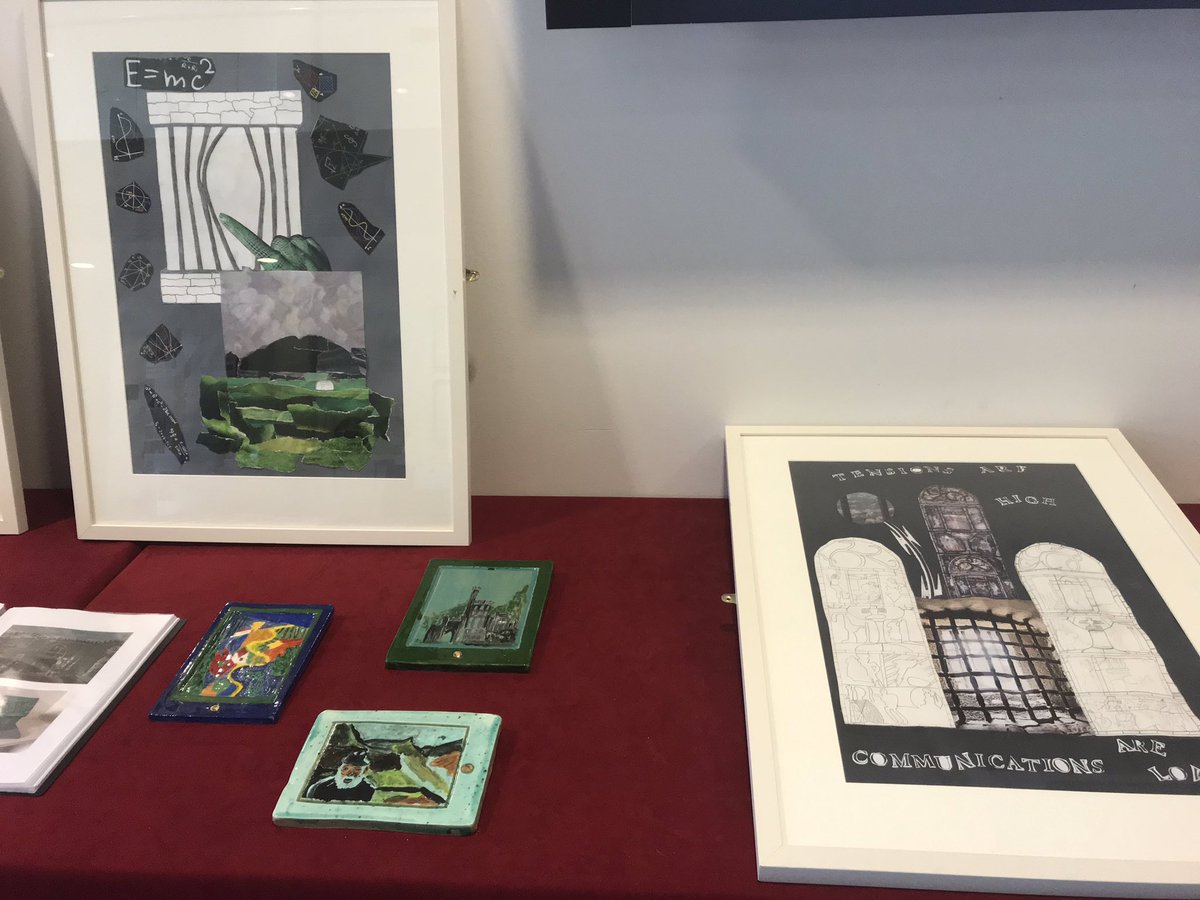 dr_briony's tweet photo. Artworks on display @LearnConnectUCC created by students from the Education Unit at Cork prison. Come and take a look during the lunch break! #learningconnections19 https://t.co/R16TTEboLL