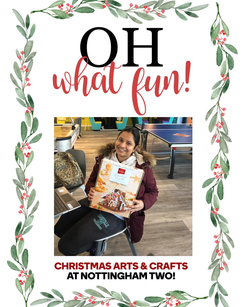 srnottinghamtwo's tweet photo. We had an absolute jingle ball at our Christmas arts &amp; crafts event! We made gingerbread houses, Christmas cards and Christmas photo frames! Thank you to everyone who came &amp; to everyone who missed it - there's always something to look forward to 🎅🎄😜
#studenthomes https://t.co/sKdtGF1fjB