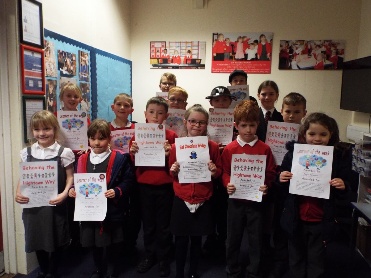 HightownJIN's tweet photo. Big well done to all of this weeks Behaving the Hightown Way and Learner of the week award winners. Special well done to all of year 1 for getting the award for their amazing Nativity #BTHW #Learner #strongenoughtoshine #teamHightown https://t.co/B85X06WXaa