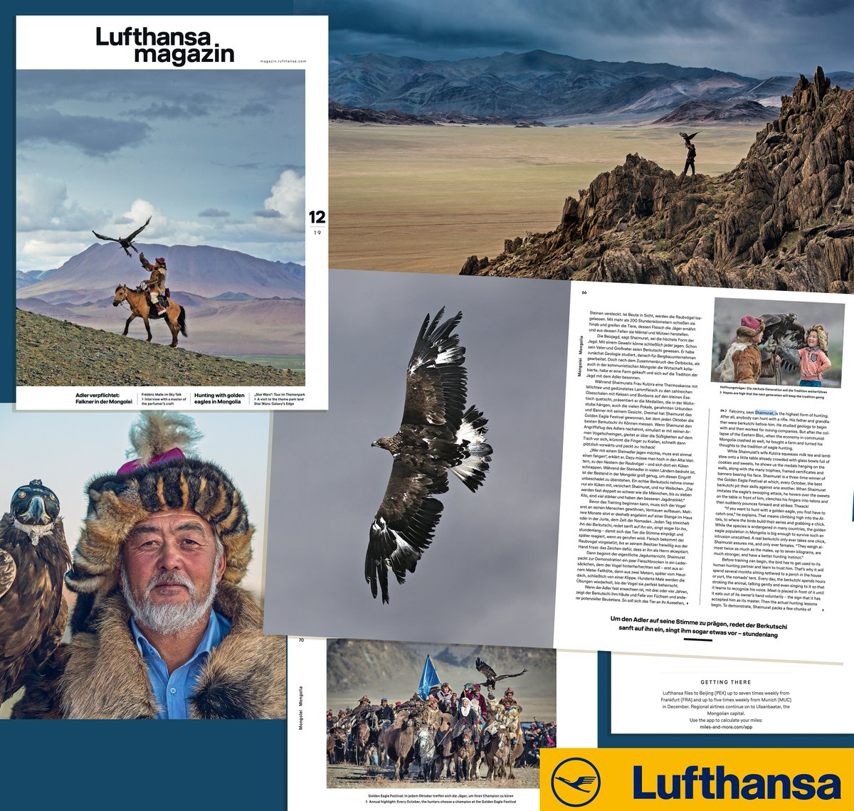 Надад баяр хүргэж болно шүү. 😉
Дэлхийн томоохон авиа компани LUFTHANSA-гийн сэтгүүлийн энэ оны сүүлийн дугаарт Бүргэдийн талаарх 10 хуудас ФОТО нийтлэл минь гарлаа. Удахгүй бусад газруудад хэвлэгдэнэ. Улсаас  ийм сурталчилгаа хийсэн бол нилээн их мөнгө орох байсан болов уу.