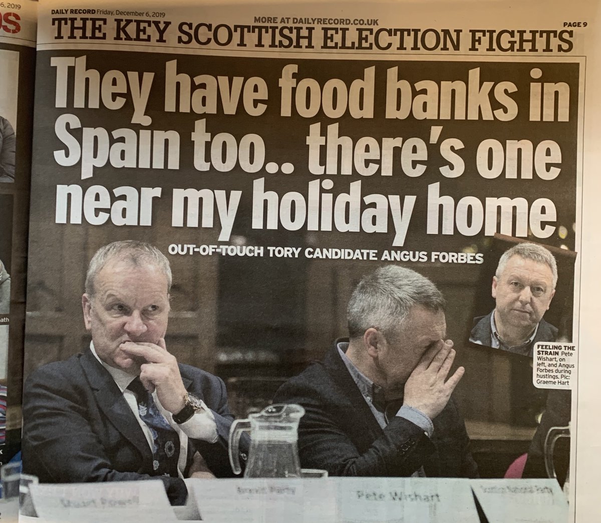 PeteWishart's tweet photo. From today’s Daily Record. Let’s just say it’s not been a good day in the press for the Johnson Tory candidate in Perth and North Perthshire. Almost unbelievable. https://t.co/noCOTUsFoK