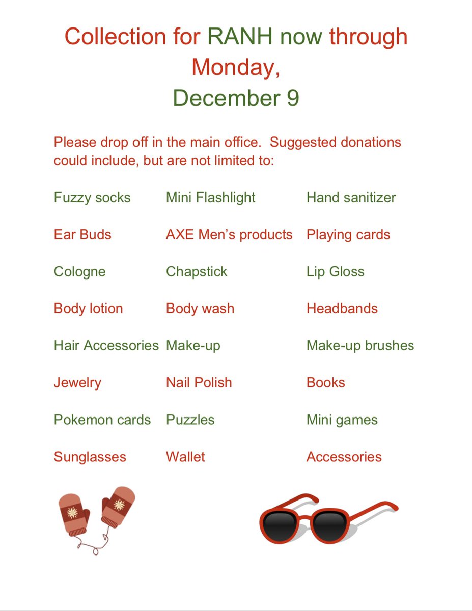 AdamsPTSA's tweet image. The due date for gift donations to support the Rochester Area Neighborhood House is extended until Monday, December 9. Please drop off stocking stuffer-type gifts in the Main Office. Thank you for your generosity!

USE SIGNUP GENIUS LINK TO SELECT A GIFT
signupgenius.com/go/60b094eabaa…