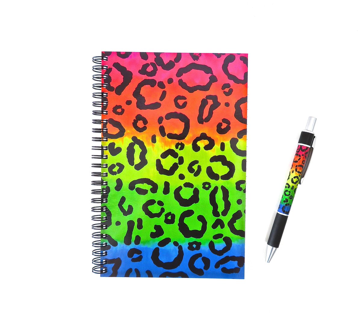 My super colourful  rainbow leopard notebook &amp; pen set would make  a really special Christmas gift because it features my own original artwork!😍🎨🌈Check it out in my Etsy shop now! #scottishbloggers #ukbloggers #fbloggers #bbloggers