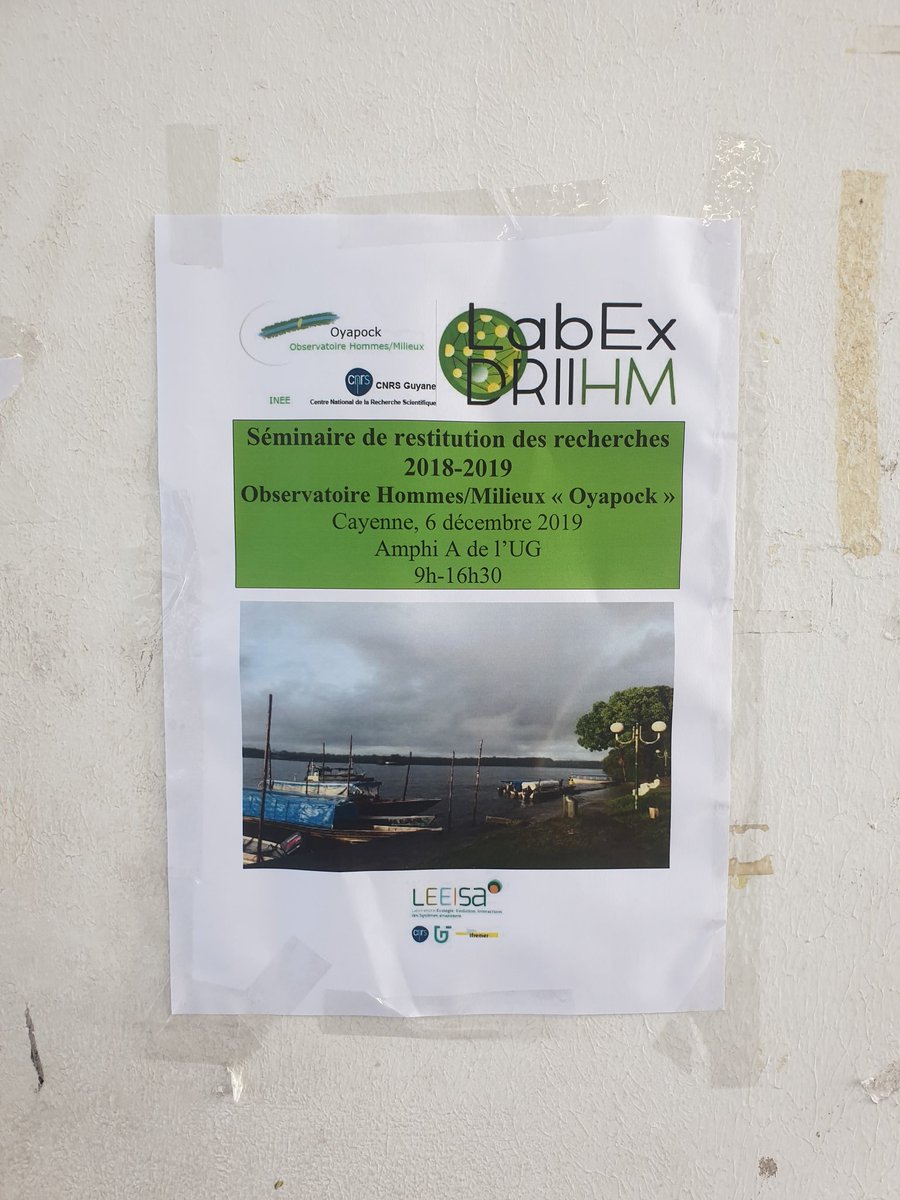 PascalJeanLopez's tweet photo. BOREA et l'OHM Littoral Caraïbe participent au passionnant séminaire de restitution de l'OHM Oyapock https://t.co/9Zces2wHja