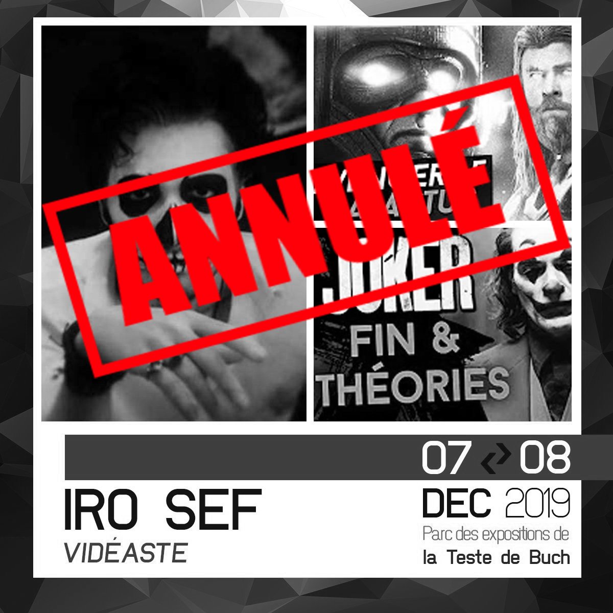 Iro_Sef's tweet photo. MAJ #BGFWINTER Mon vol pour Bordeaux a été annulé hier soir suite aux grèves. 😖 Avec le contexte et la difficulté de circulation ce WE, je suis contraint d'annuler ma venue au @BassinGeek les 07 & 08/12. Ce n'est que partie remise 🙂 ! Bon salon à vous ! https://t.co/WjaTAUWwLS