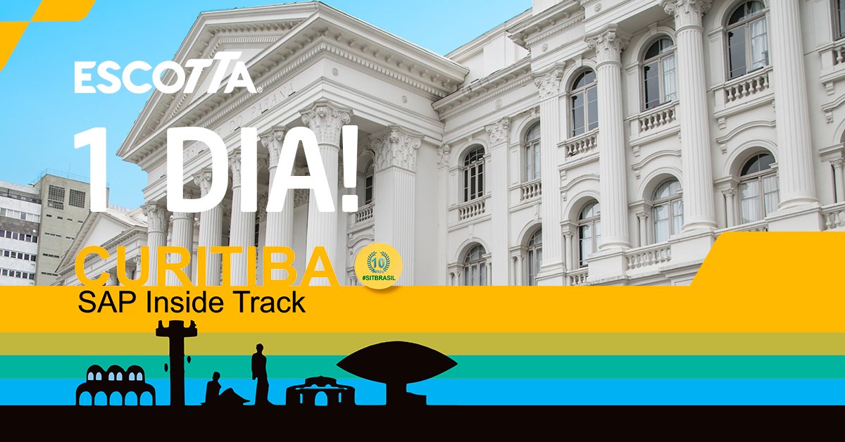 EscottaCon's tweet photo. É amanhã! Depois de tanta espera finalmente está chegando o SAP Inside Track. Um ótimo momento para compartilhar conhecimento, aprender e conhecer outros profissionais.
Confira mais detalhes: https://t.co/32EeoMCcmS
Nos vemos amanhã! #sitCWB https://t.co/DHCJq5QaOX