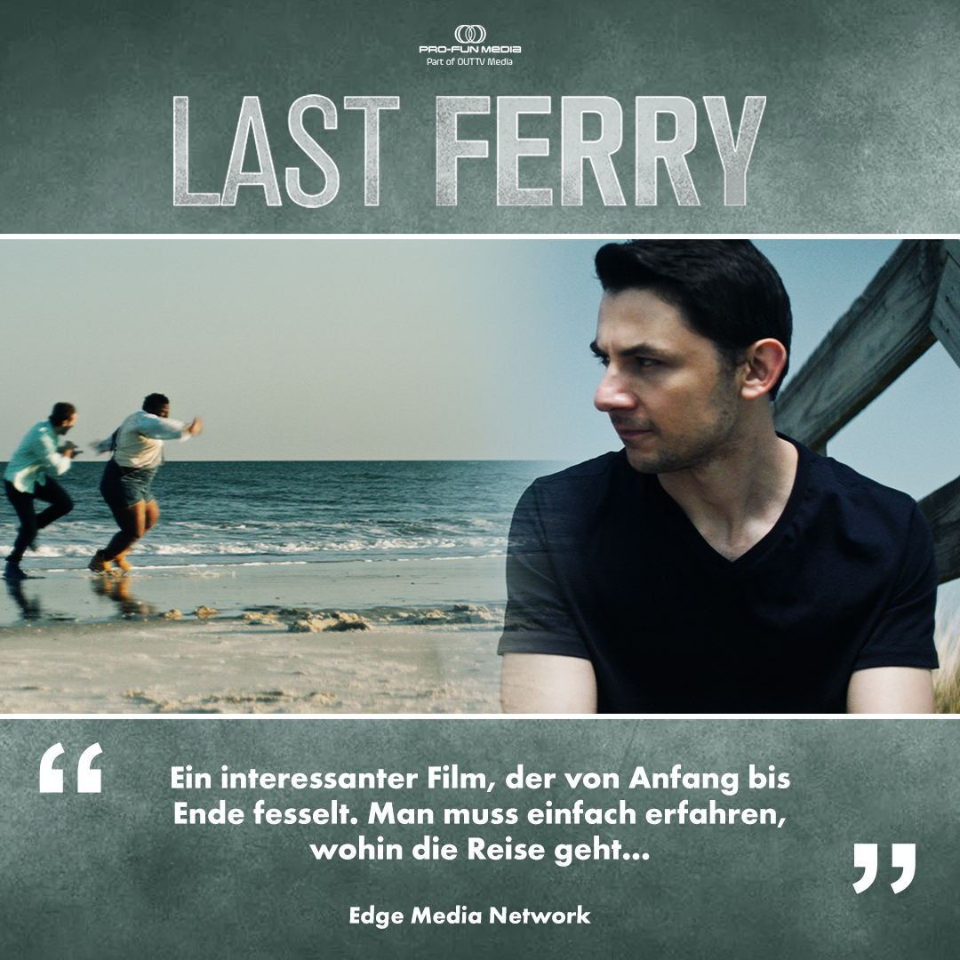 "Man muss einfach erfahren, wohin die Reise geht..." - Das schrieb Edge Media Network zu LAST FERRY! Holt euch diesen queeren Thriller direkt für euer Heimkino!

#lastferry #gay #lgbtqi #fireisland #nyc #schwul #thriller #tension #love #hot #mimosas #jakibradley #profunmedia