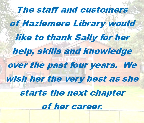 Bucks_Libraries's tweet photo. A fond farewell to our colleague and friend, Sally, who leaves #BuckinghamshireLibraries and #HazlemereLibrary today. https://t.co/OMkIISyt8h