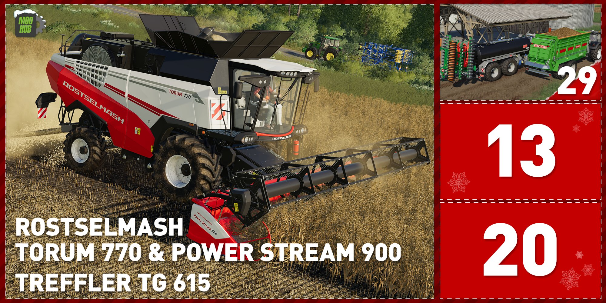 Havn mosaik Forsendelse Farming Simulator on Twitter: "I hope you were nice today, because Father  Christmas brought a lot of new things today! Now in the InGame Modhub on  PC/Mac, PS4 and XB1: Rostselmash Torum