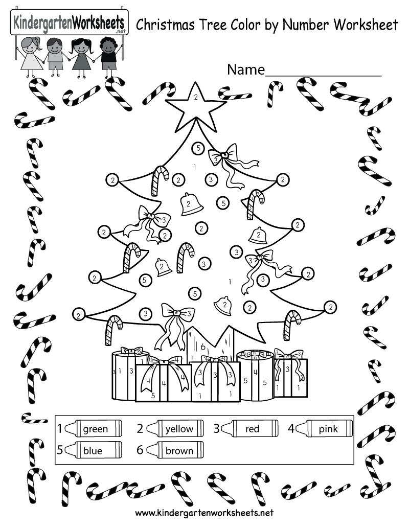 Kindergarten WSheets on Twitter: "Kids can improve their number and color  recognition skills while getting into the holiday spirit with this free  Christmas worksheet. You can download, print, or use it online