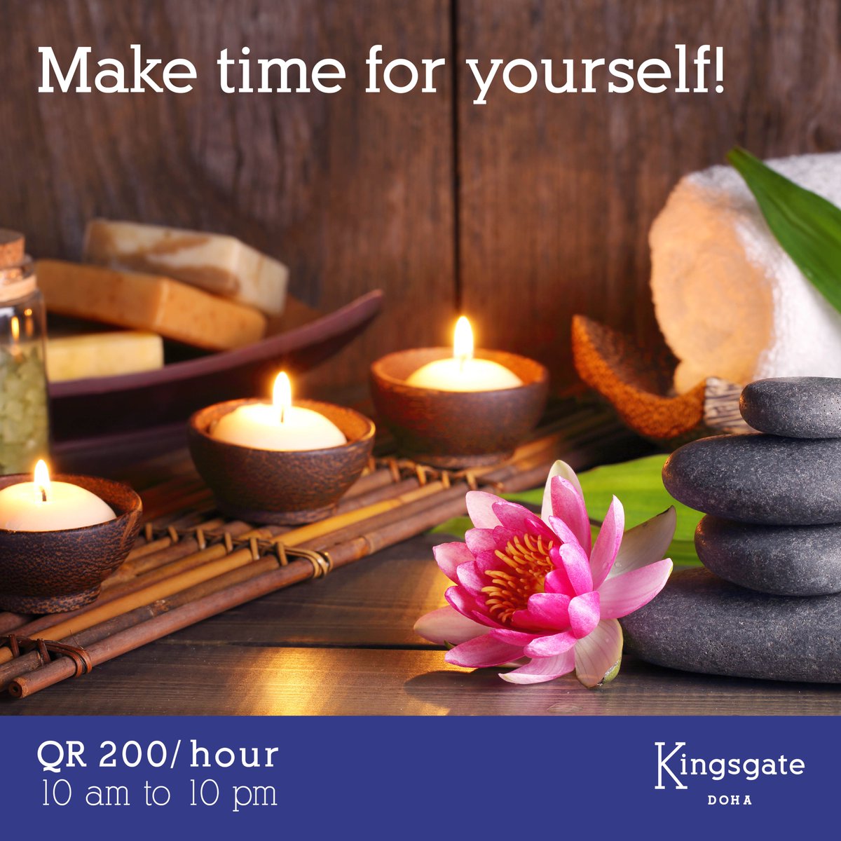 Me time has never felt more tempting!
Try our soul numbing massage sessions for only QR 200/hour from 10 am to 10 pm.

#KingsgateDoha #Massagetreatment #DohaQatar #Relaxtime