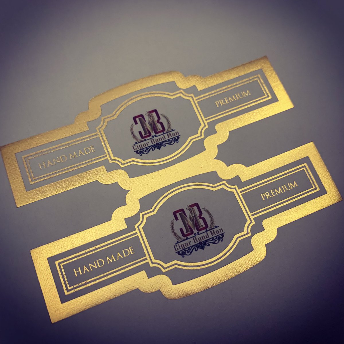 Need a small order of cigar bands. Contact us for something like this with your logo.  Foil Stamp and with Embossing as well. #cigarbands #cigars #cigarbandman