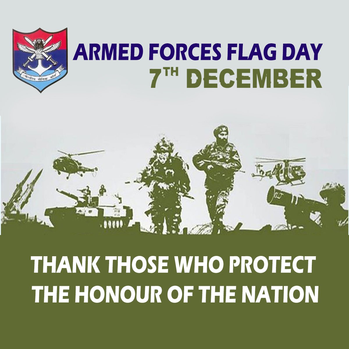 itzmebenson's tweet photo. The #ArmedForcesFlagDay or the Flag Day of #India is a day dedicated to India towards the collection of funds from people of India for the welfare of the #IndianArmedForces personnel. It has been observed annually in India on December 7 since 1949. https://t.co/RJ8dtO6r91