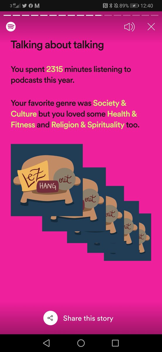 haych11's tweet photo. Of course @lezhangoutpod  is my most listened to pod cast ❤️🏳️‍🌈 https://t.co/QMPVyjEnn4