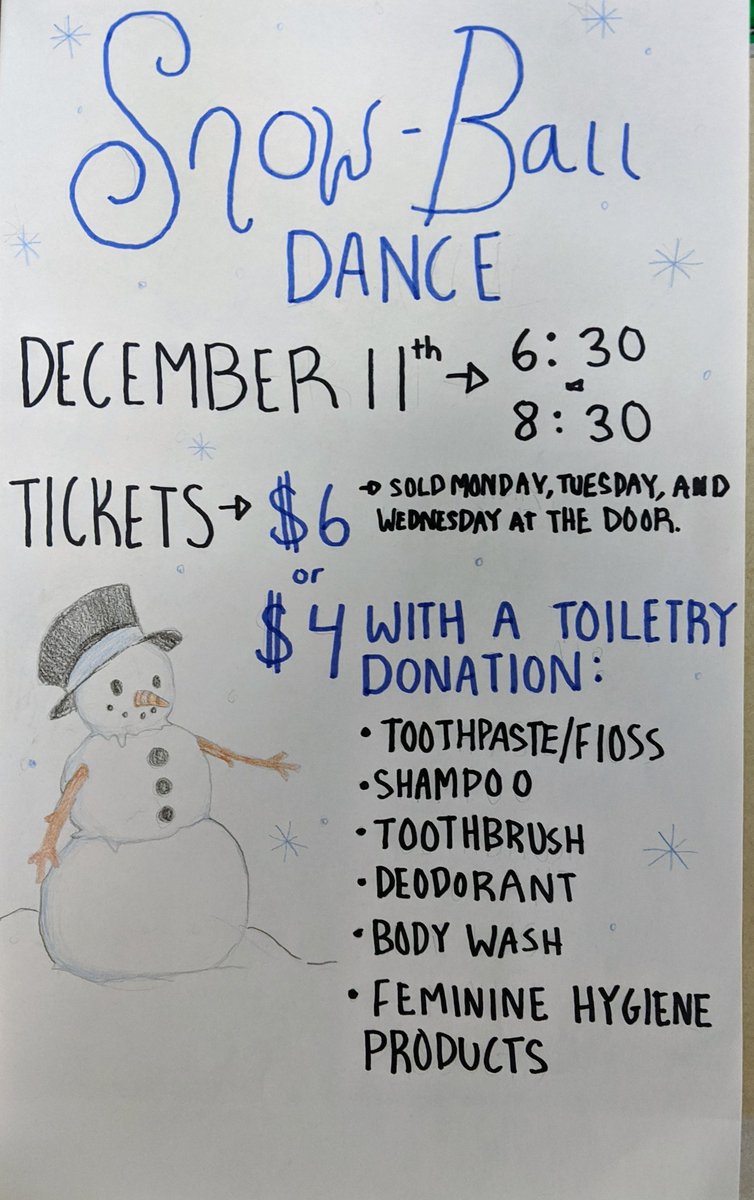 KYMitchell2013's tweet photo. @BIHI_School winter dance! Come and dance, have a "ball" #bringtoiletrydonations https://t.co/JxdH8GKF0y