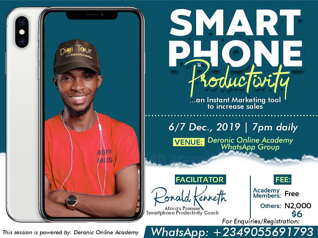 MumHetty's tweet photo. Let's encourage all so inclined,especially our youth, to make good use of their smartphones. Signup for this training...+234905569179 https://t.co/hWXArcFrfR
