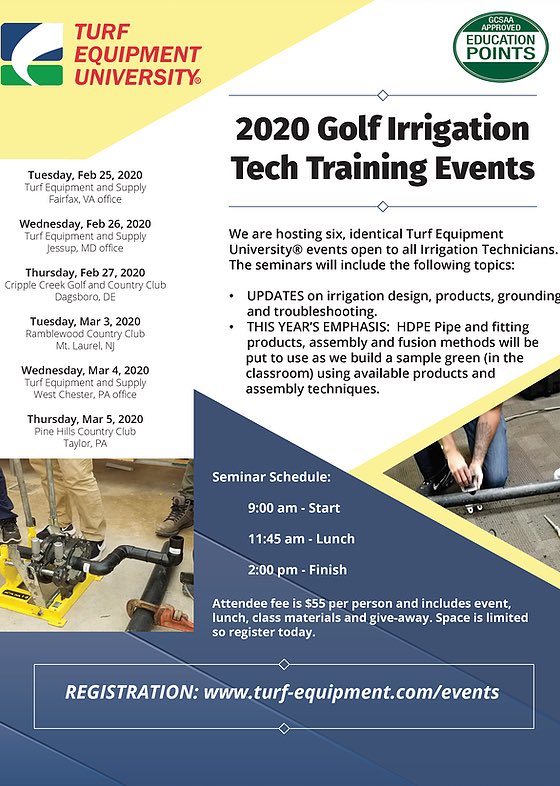 GeoffKazee's tweet photo. So many great Turf Equipment University events!  Lynx training wraps up today. Next up - TEU 2020 and Golf Irrigation Tech events. These will be equally as awesome! https://t.co/wGNGEAyukz @TurfEquipSupply @golftour11 @gskawski @DougBallew @MikeHartley66 https://t.co/37Eu2Qnieb
