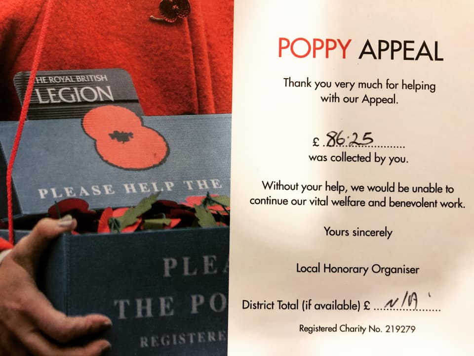 debach01's tweet photo. Thank you to our subby Mick ‘Tudds’ Tuddenham for organising the Poppy box collection and helping us to raise money to support our armed forces, veterans and their families. #poppyappeal #poppyappeal2019 #debach https://t.co/xNkK0kVfxc