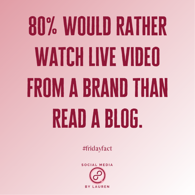 lholder2015's tweet photo. Are you going live? Maybe you should! 
.
.
.
.
.
.
#fridayfact #facts #socialmediabylauren #socialsbylauren #sgf #springfieldmo #417land #417life #417local #molivin #ozarks #sgflife #swmo #socialmediamanagement #socialmediamanager https://t.co/K1cW2iDXvJ