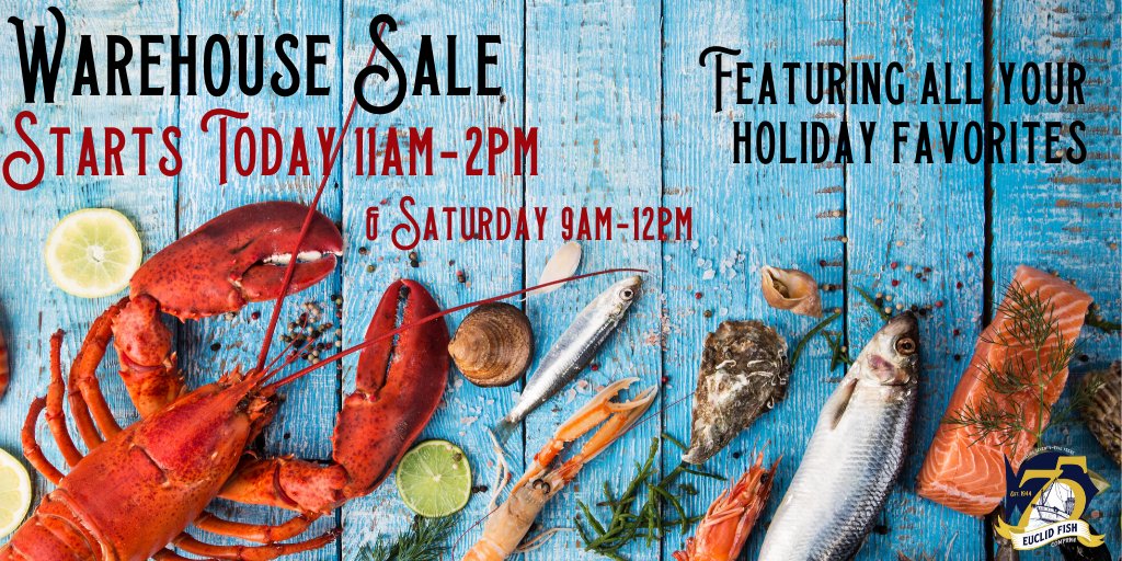EuclidFishCo's tweet image. Our Warehouse Sale starts today, come early to take advantage of the Door Busters for the first hour!

Find us at our convenient location off Rt. 306 in Mentor:
7839 Enterprise Dr, Mentor, OH 44060

See you there!