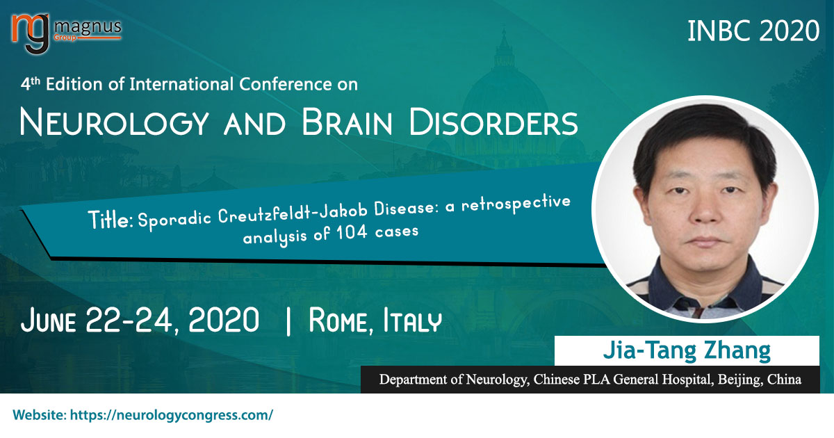 NeurologyEvent's tweet photo. Come and get engaged with our potential speaker #JiaTangZhang from #ChinesePLAGeneralHospital, Beijing, China @NeurologyEvent Rome, Italy from June 22-24, 2020.

Know more: https://t.co/1vvkejtkZj

#NeurologyConferences #BrainDisorderConferences #NeurologyconferencesinRome https://t.co/AapvdaEjOt