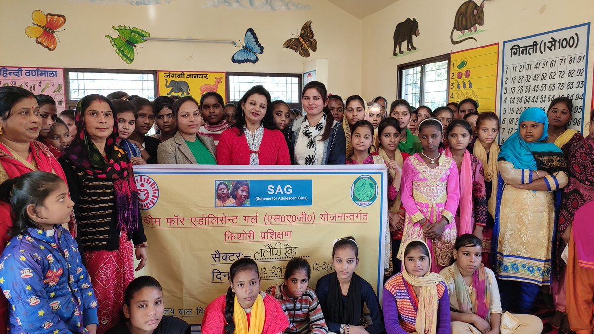 Today on 6.12.19,Mahila shakti kendra Pilibhit organised an awareness program ralated to girls safety and girls education under Scheme for Adolescent girls (SAG) & BBBP in Lalaurikheda block pilibhit..Girls were informed about various helpline numbers and importance of education