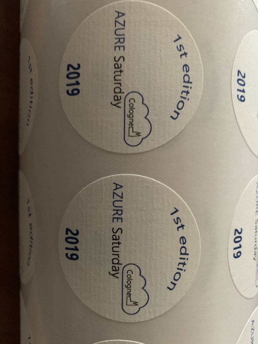 Stickerrr :) We are soo happy to meet you all tomorrow at the #AzureSaturdayCGN 
azuresaturday.koeln