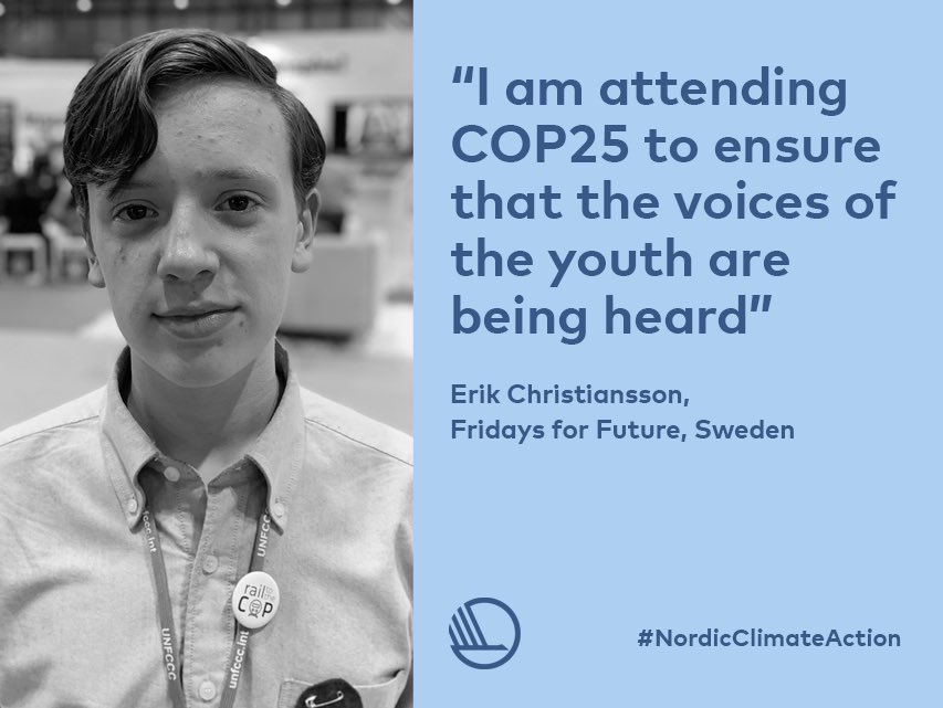 Nordic_Climate's tweet photo. Meet Erik Christiansson, from #FridaysforFuture, Sweden🇸🇪. Today he is our Youth Ambassador on Instagram for #NordicClimateAction at @COP25cl: https://t.co/R6nHvqWudL
What kind of #climatesuperpower do you have @vikingcson?
#climatehero #TimeforAction #COP25 #NordicSolutions https://t.co/9CKxUUnQ8o