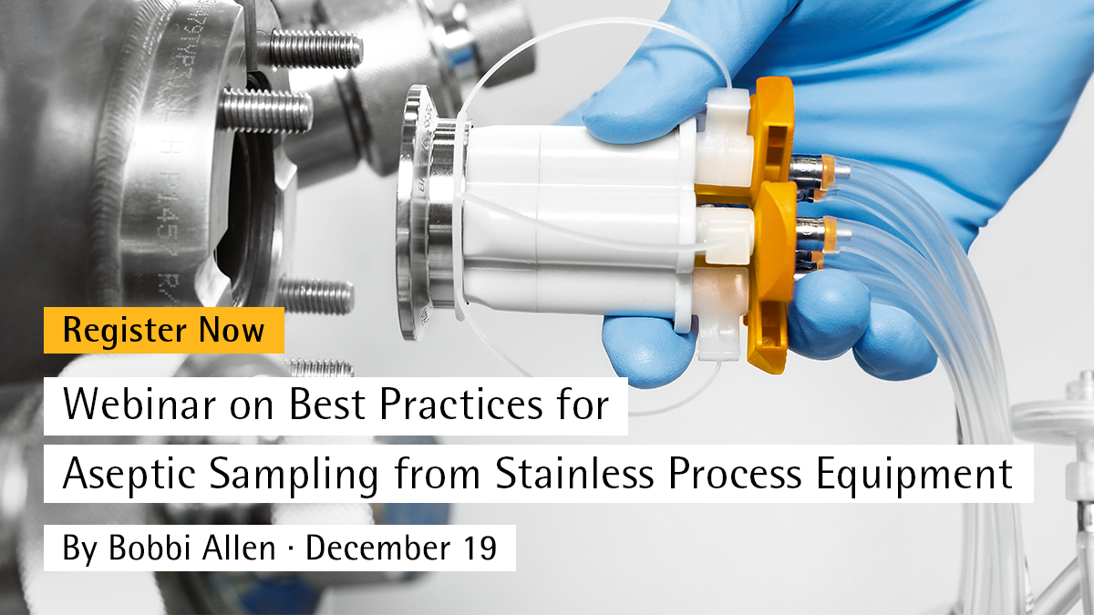 SartoriusGlobal's tweet image. Join our webinar on #AsepticSampling from stainless process equipment and find out how emerging technologies can streamline sample taking, minimize risk to process and improve the accuracy of your qualitative and quantitative assays. Register here: ow.ly/G6mO50xjOl8
