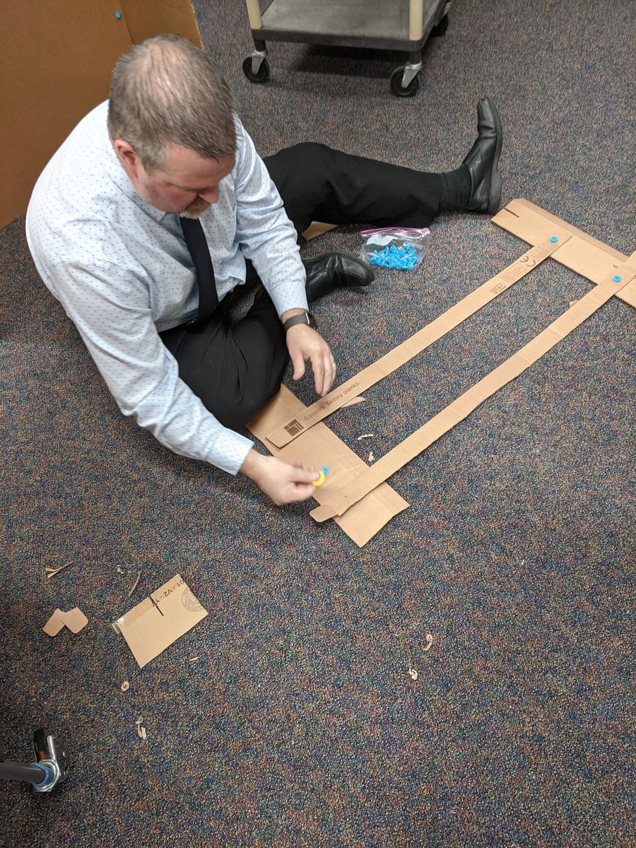 MelKitchenEDU's tweet photo. Primary educators' first challenge using @Makedo: Imagine a change that an animal may go through because of the environment in which it lives. How might that animal look? @wnyric_cslo #makers #makerspace #cardboard #cardboardcreations #creativecritters #sorrynotsorryaboutthemess https://t.co/STiIaSQUdD