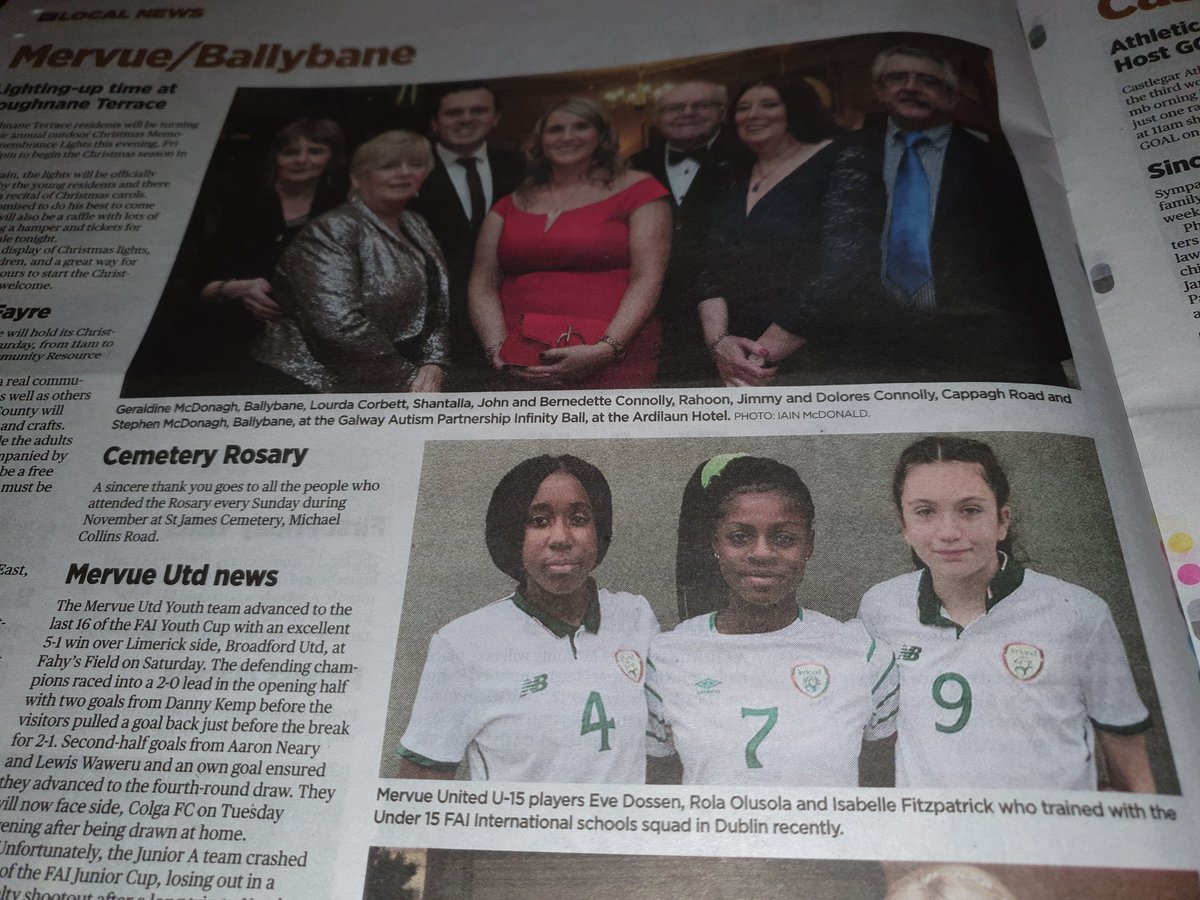 MervueUnitedAFC's tweet image. @MervueUnitedAFC U-15 Girls players making headlines @CTribune
Well done Eve, Rola and Isabelle 
#futurestars #realplayerdevelopment