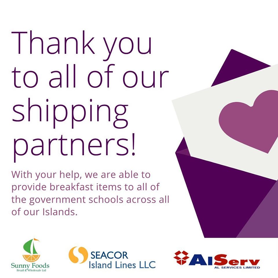 FFTTCI's tweet photo. ‘Tis the season to be grateful and we sure are grateful to our shipping partners. Thanks for donating your services to bring breakfast food into the Islands and then distribute it to North, Middle and South Caicos, Salt Cay and Grand Turk! 💜🙏
•
#thankyou #Savory&amp;Co. https://t.co/cUDxLWgiDy