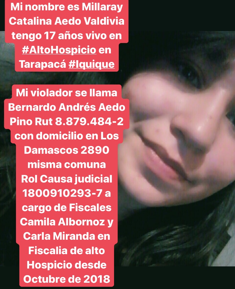 AedoMillaray's tweet photo. #AltoHospicio #iquique Rompo el Silencio y lo hago como crítica contra un sistema Judicial que se burla del dolor. 6 casos denunciados y mi violador vivirá otra Navidad en impunidad/paz 
 #lastesis #lastesissenior   #LaMarchaMasGrandeDeTodas
Mi historia en el Hilo https://t.co/N6JSoUPu5S