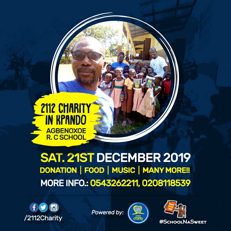 DrKumordzi's tweet photo. On the 21st of this month we @2112Charity want to donate educational materials such as pen, books, etc to the pupils of Agbenoxoe RC school in Kpando, Volta Region. 
We cannot do this alone, we need ur support in anyway u can @thenanaaba
See flyer👇Thank you 💞
#SchoolNaSweet https://t.co/dDJB70FxCe