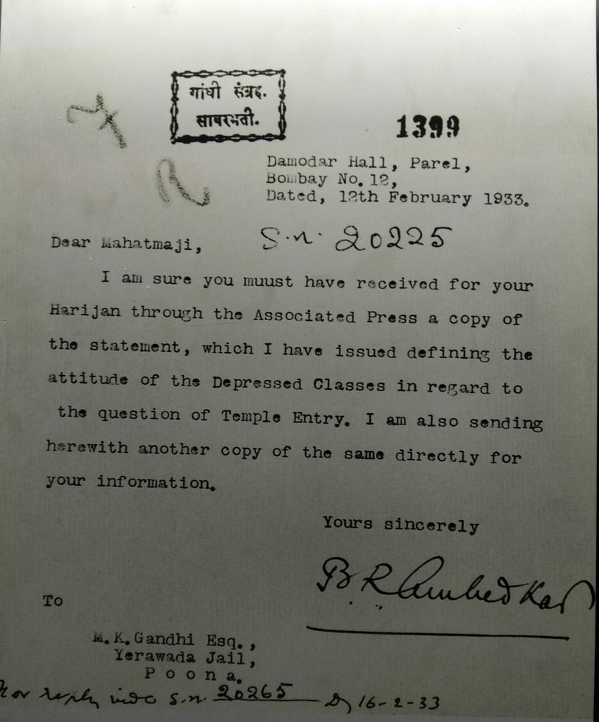 The Himalayan BlunderPic1: Babasaheb just before signing the Poona PactPic2: Babasaheb's letter to Mahatma Gandhi