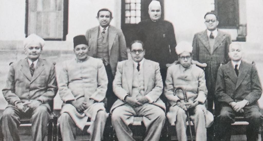 Pic1: Members of constituent assembly of IndiaPic2: Members of drafting committee along with committee head Dr BR AmbedkarPic3: Dr BR Ambedkar greeting Dr Rajendra Prasad after presenting the Draft constitutionPic4: 1st Cabinet of Independent India