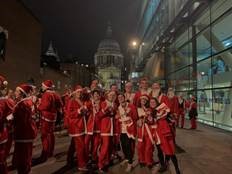 CMS_UK_Pensions's tweet photo. Thank you to @SantainCity for a fantastic charity event last night involving members of the @CMS_UK_Pensions team. We are delighted to have helped raise £4,380 for @AlzResearchUK #CMSBuildingBetterFutures #SantaInTheCity https://t.co/lE1uoC5EoB