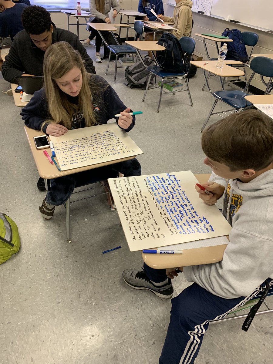 ASCutlerteach's tweet image. Seniors in AP English peer editing and working on progressive literary analysis papers. Learning to evaluate and provide feedback based on clearly designed rubrics pays off as they then revise their own papers. #teachtheprocess #discovery #collaborationcounts