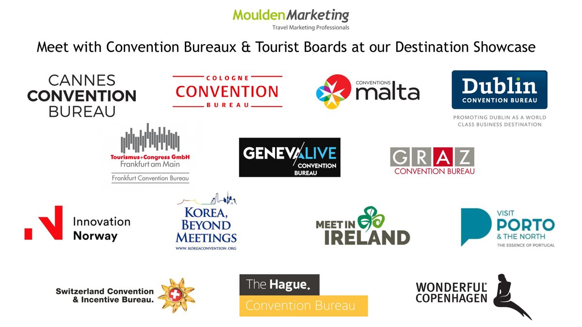 MouldenMktg's tweet photo. Meet with a range of Convention Bureaux &amp; Tourist Boards at our Destination Showcase! Register Now https://t.co/xr7gcDYQma 
YOU choose when your attendance time and who you meet with!
More information https://t.co/VAYGCRJArD

#DestinationShowcase #EventProfs #MICE #Meetings https://t.co/OKjjoaVBld