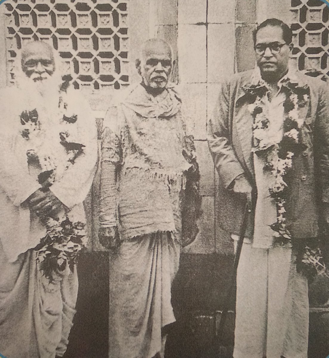 3Great Social Reformers 1PicturePic1: Babasaheb along with Social Reformer Sant Gadge Maharaj in Pandharpur, where Maharaj handed over his Sant Chokamela Dharamshala to Babasaheb for his social worker, another great reformer Karmveer Bhaurao Patil can also be seen in this pic