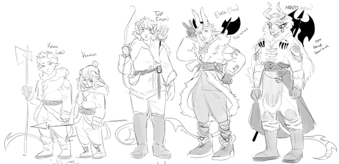 I dont think I ever posted Lapin's backstory npcs
since im not in that game anymore here's some juicy bits, esp bout his parents (this is from like a year ago)

I'll post more backstory doodles soon 