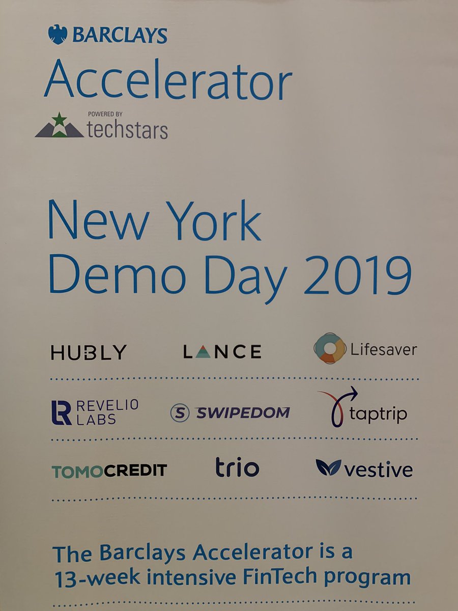 patmatthews's tweet photo. Another day another demo! #techstars #barclays #nyc good luck @swipedom !!! https://t.co/VRGo7gvxAz