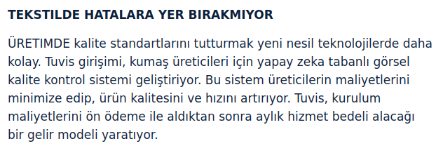 Tuvis, Tekstil Üretiminde kalite kontrol süreçlerine seviye atlatacak! Haber için Timur Sırt'a teşekkür ediyoruz :) <a href="/TLENKS/">Timur SIRT</a>  #tekstil #inovasyon #girişimcilik 

sabah.com.tr/yazarlar/sirt/…