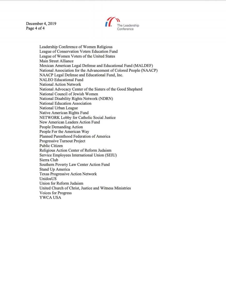 Page 4 of our letter in support of the Voting Rights Advancement Act (H.R. 4). Full text available at the link in the original tweet.