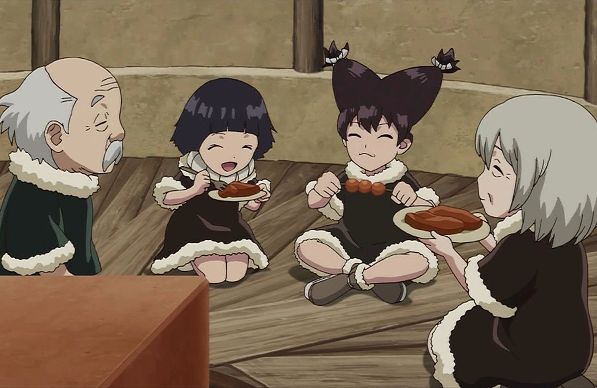 アニメマンガ名探偵すやまたくじ Dr Stone ドクターストーン 23話 作っているものは一見無関係のものなのにこうして村が豊かになっていく それが科学 科学 文明になって幸せになっていく原始社会な人間ドラマが見れる まさにおはようgood Morning