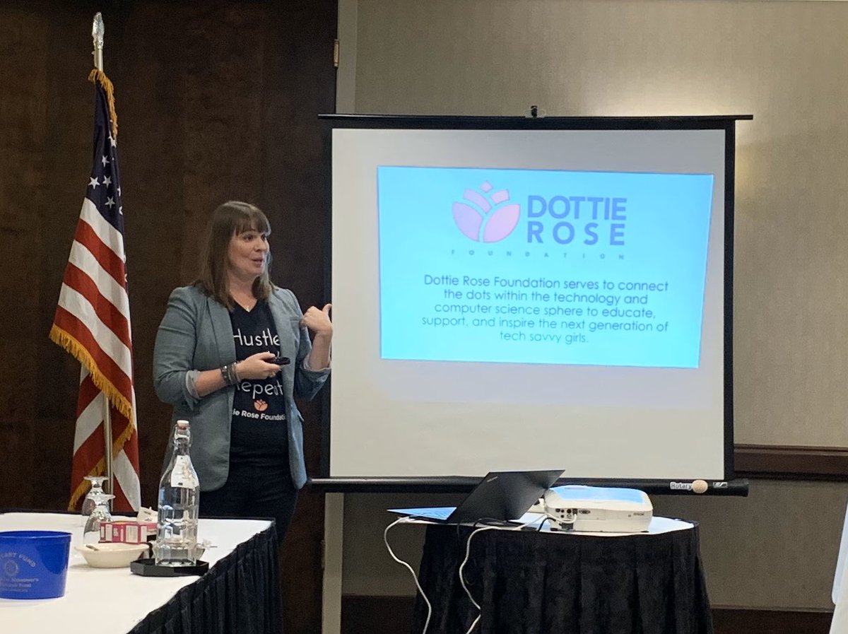 SouthParkRotary's tweet photo. Thank you to Sharon Jones, Founder of Dottie Rose Foundation, for speaking to us this AM.  We look forward to supporting your summer camp collaboration w @DigiBridgeUS next year. https://t.co/xvTOpJSNdF
